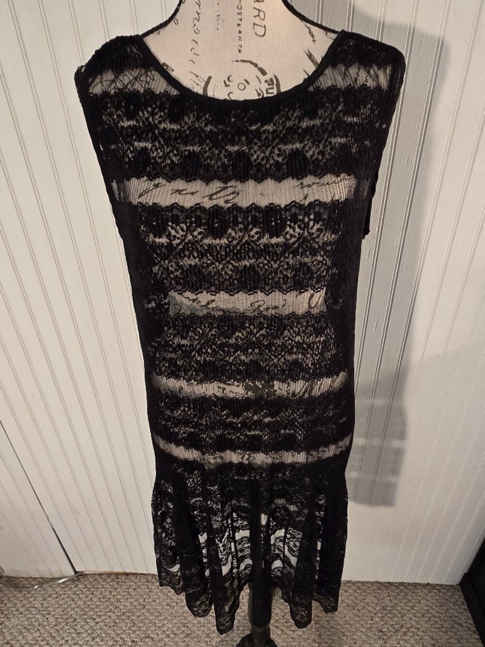 Black lace dress with spaghetti strap liner